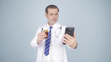 Doctor describing medicine on Facetime. video