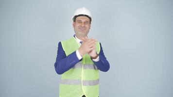 Engineer applauding enthusiastically. video