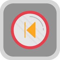 Backward Flat Round Corner Icon vector