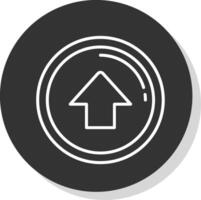 Upload Line Grey Circle Icon vector