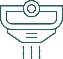 Smoke Detector Line Gradient Round Corner Icon vector