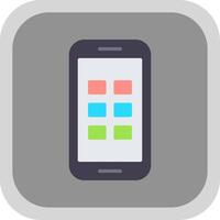 Phone Flat Round Corner Icon vector