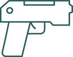 Pistol Line Gradient Round Corner Icon vector