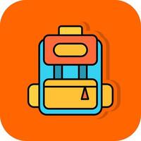 Backpack Filled Orange background Icon vector