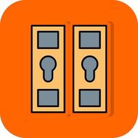 Locker Filled Orange background Icon vector