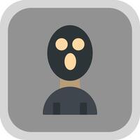 Balaclava Flat Round Corner Icon vector