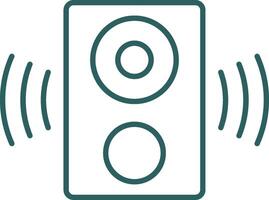 Speaker Line Gradient Round Corner Icon vector
