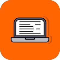 Test Filled Orange background Icon vector