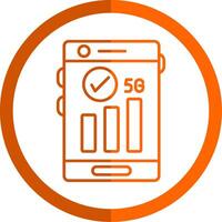 Good Signal Line Orange Circle Icon vector