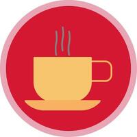 Hot Coffee Flat Multi Circle Icon vector