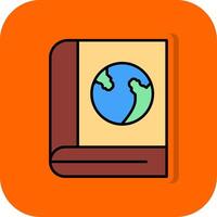 Encyclopedia Filled Orange background Icon vector