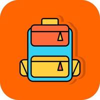 Backpack Filled Orange background Icon vector