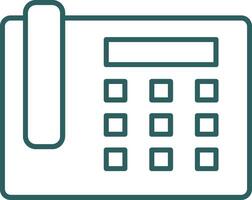 Landline Line Gradient Round Corner Icon vector