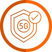 Secure Line Orange Circle Icon vector