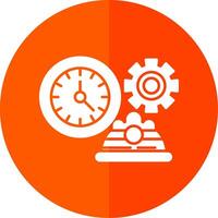 Working Hours Glyph Red Circle Icon vector