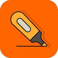 Highlighter Filled Orange background Icon vector