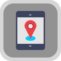Mobile Gps Flat Round Corner Icon vector