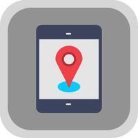 Mobile Gps Flat Round Corner Icon vector