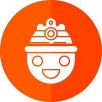 Helmet Glyph Red Circle Icon vector