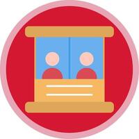 Ticket Box Flat Multi Circle Icon vector