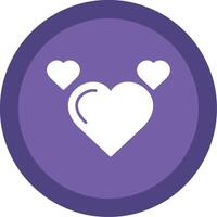 Heart Glyph Multi Circle Icon vector