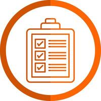 Checklist Line Orange Circle Icon vector