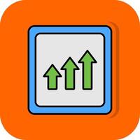 Up Arrow Filled Orange background Icon vector