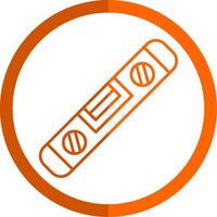 Spirit Level Line Orange Circle Icon vector