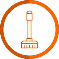 Floor Mop Line Orange Circle Icon vector