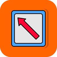 Arrow Left Filled Orange background Icon vector