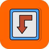 Back Filled Orange background Icon vector