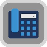 Telephone Flat Round Corner Icon vector