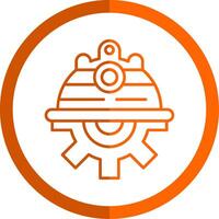ingeniero línea naranja circulo icono vector