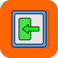 Log In Filled Orange background Icon vector