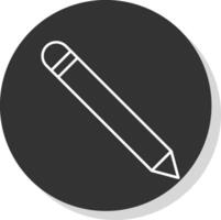 bolígrafo línea gris circulo icono vector
