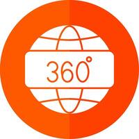 360 View Glyph Red Circle Icon vector