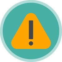 Warning Flat Multi Circle Icon vector