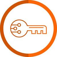 Cyber Security Line Orange Circle Icon vector