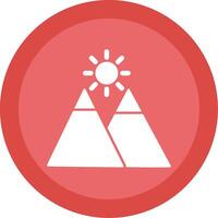 Mountains Glyph Multi Circle Icon vector