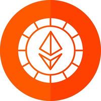 Ethereum Coins Glyph Red Circle Icon vector