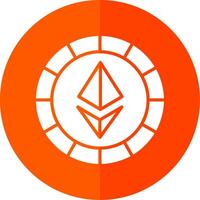 Ethereum Coins Glyph Red Circle Icon vector