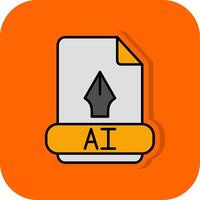 ai lleno naranja antecedentes icono vector