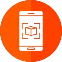 Augmented Reality Glyph Red Circle Icon vector