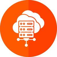 Cloud Computing Glyph Red Circle Icon vector