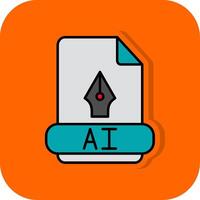 ai lleno naranja antecedentes icono vector