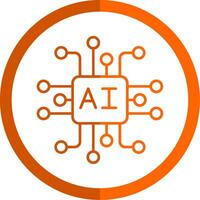 Ai Line Orange Circle Icon vector