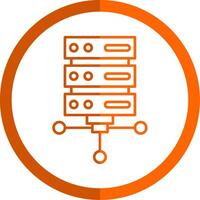 Server Line Orange Circle Icon vector