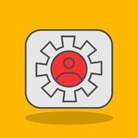 Setting Filled Shadow Icon vector