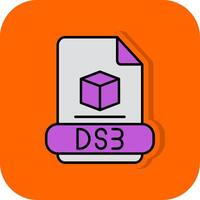 3ds lleno naranja antecedentes icono vector