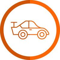 Car Line Orange Circle Icon vector